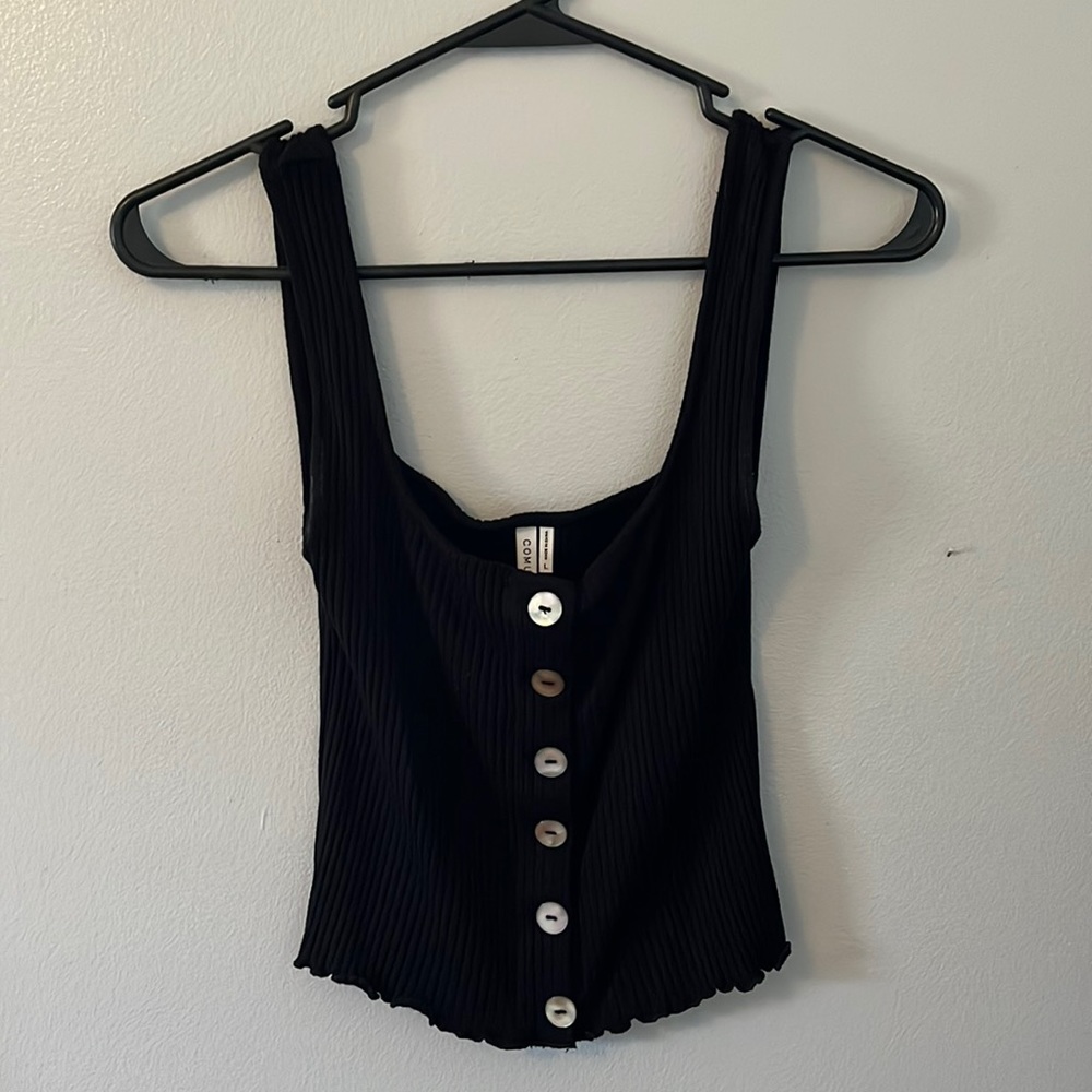 Comune, large, black tank/crop top (ribbed material)